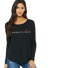 Load image into Gallery viewer, #HumanMustWin - Women&#39;s Long Sleeve Tee